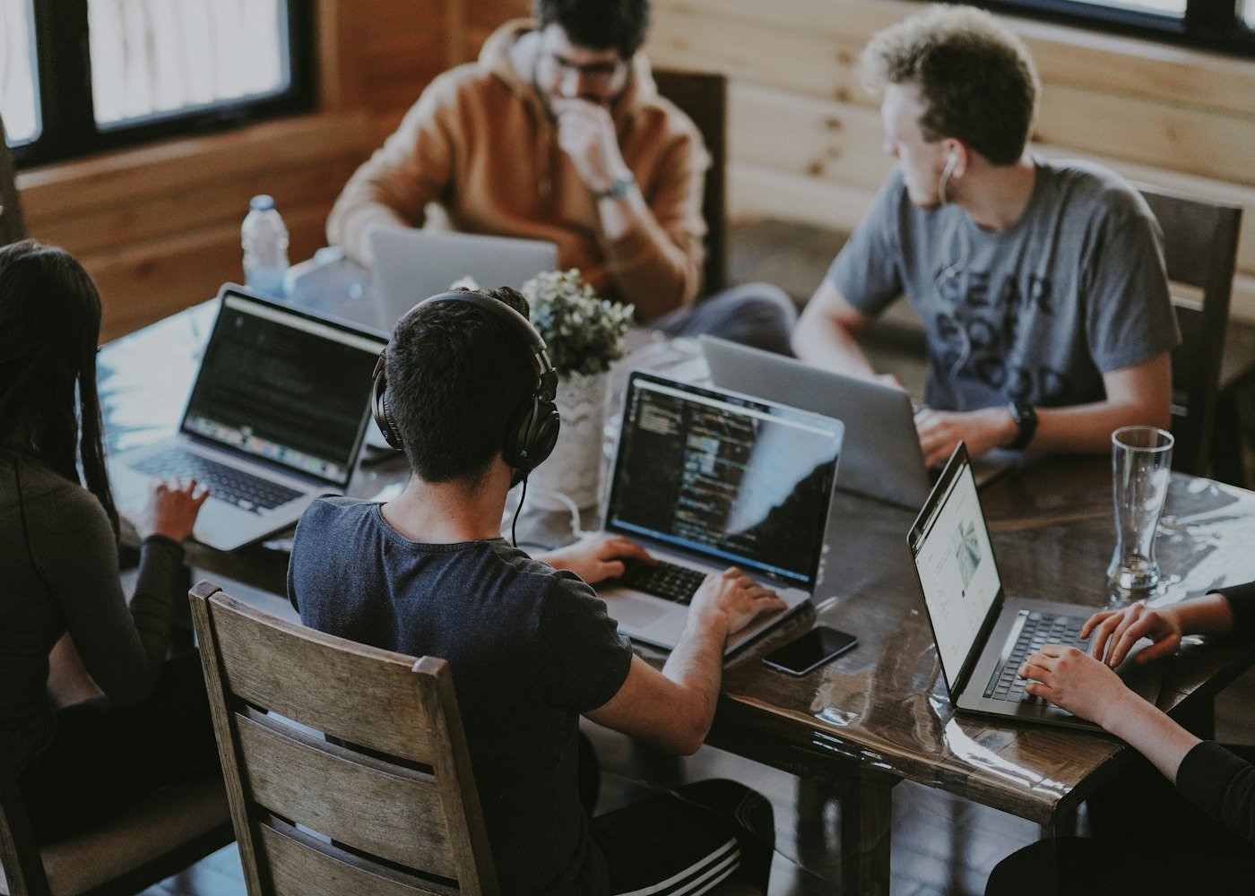 A team working together at a table